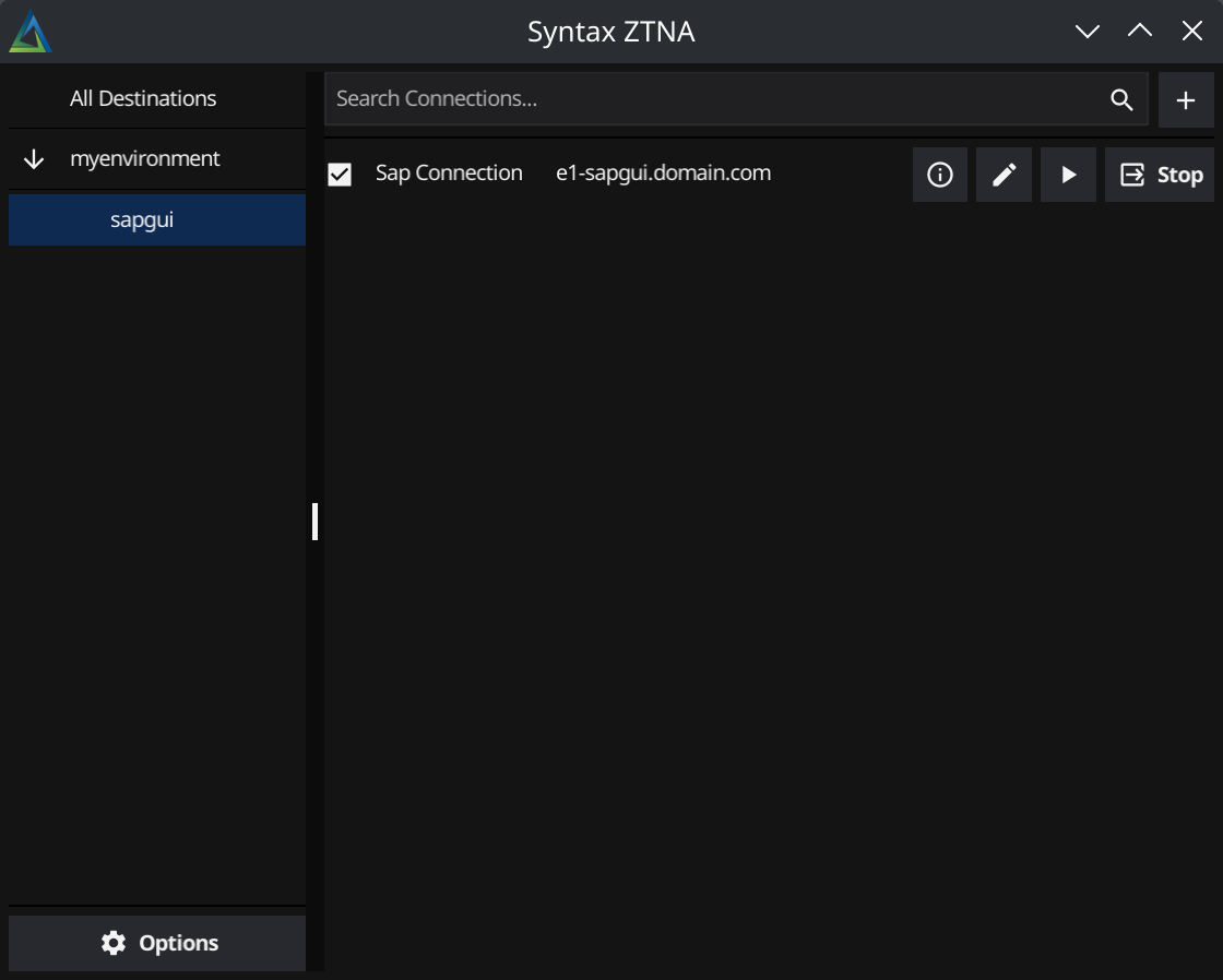 Start SAPGUI Connection